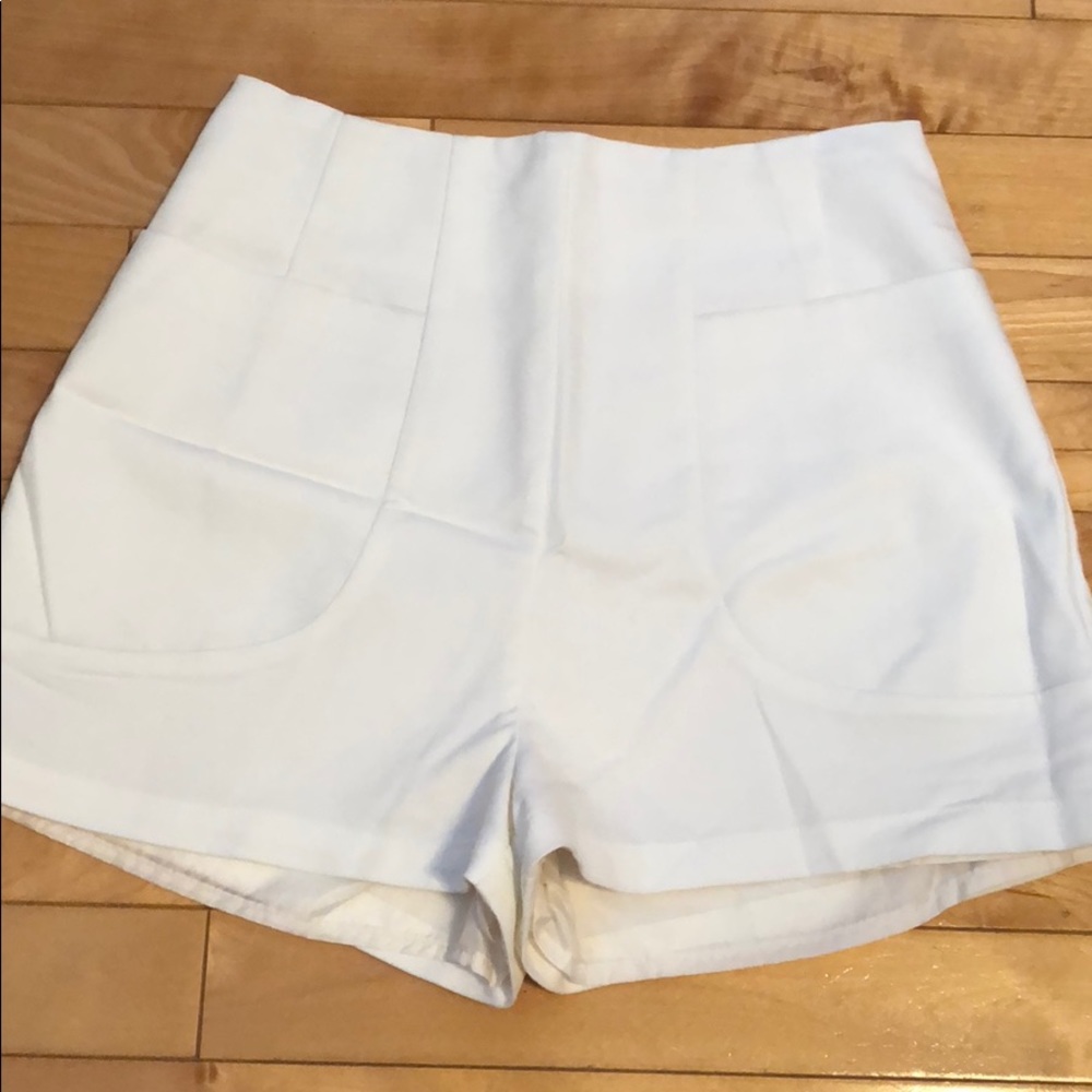 White High Waisted Shorts